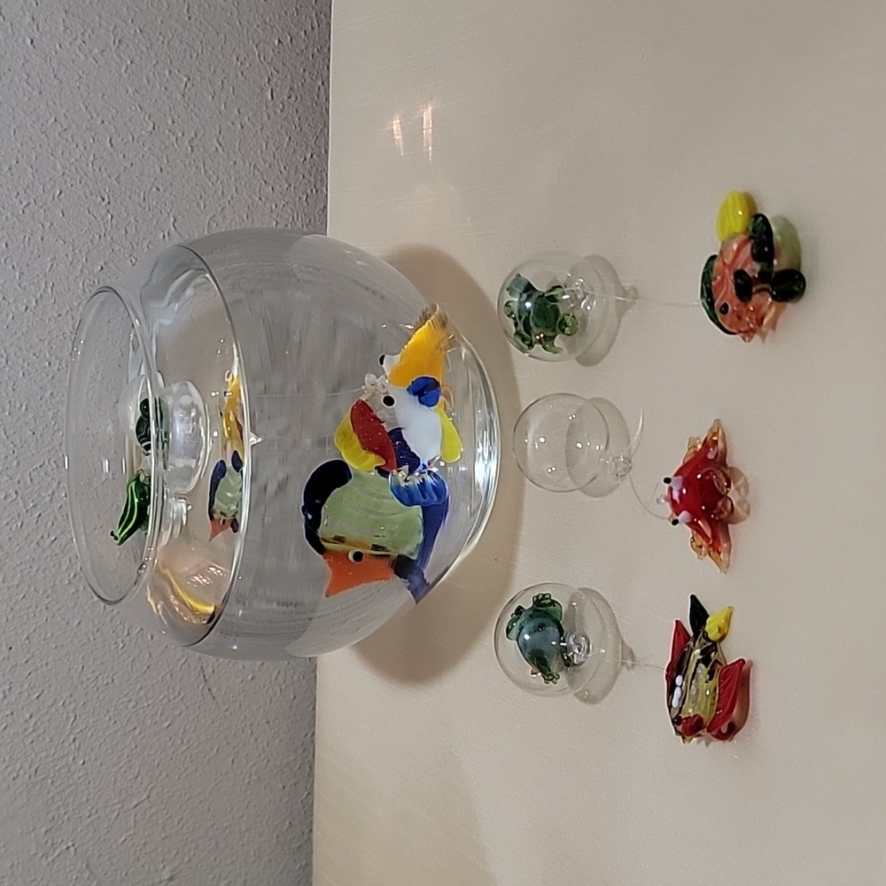 Blown Glass Set Of Six Fish Bowl/Tank Decoration
